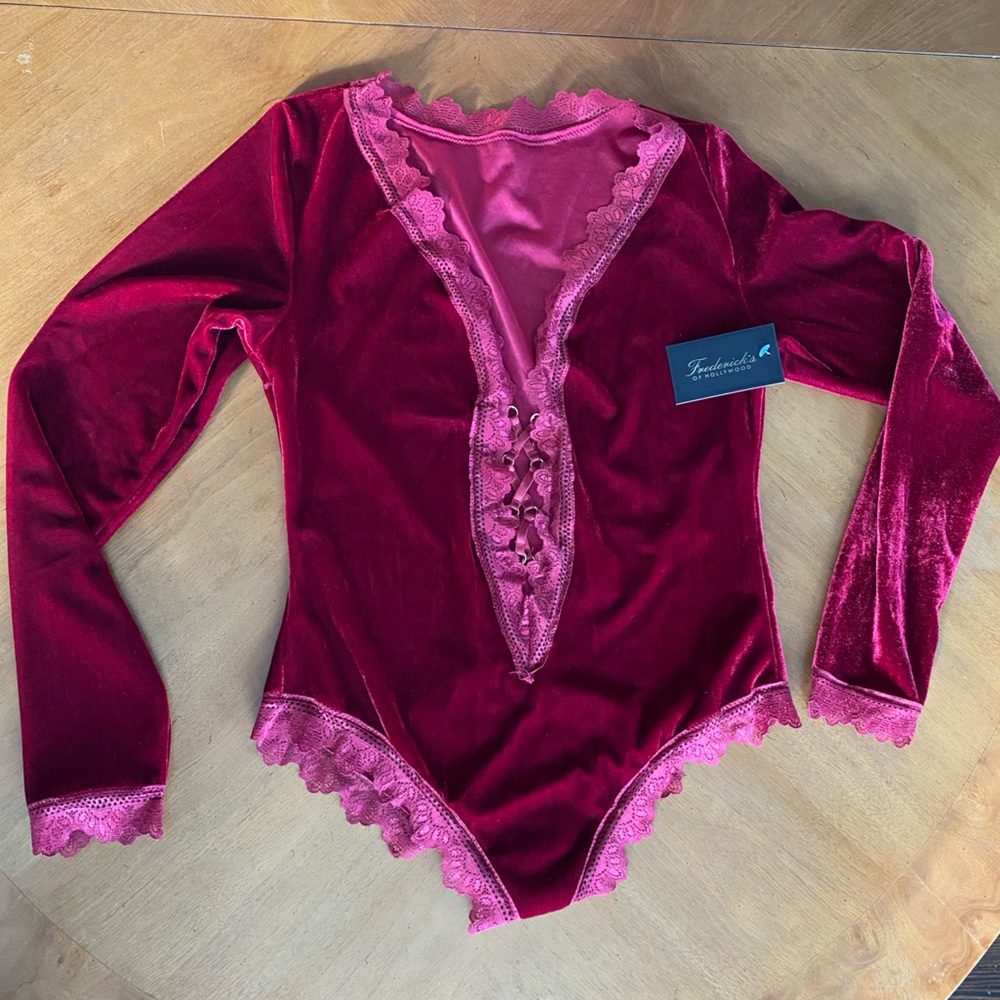 Fredericks of Hollywood velvet body suit M